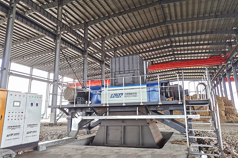 生物质秸秆撕碎机现场